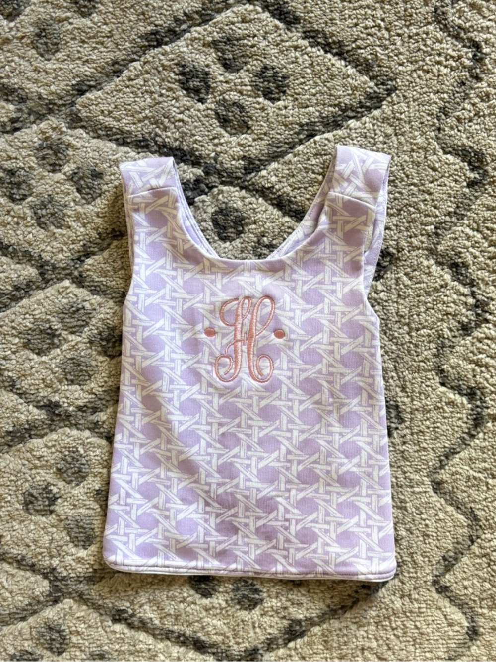 TBBC H monogrammed cross back tank